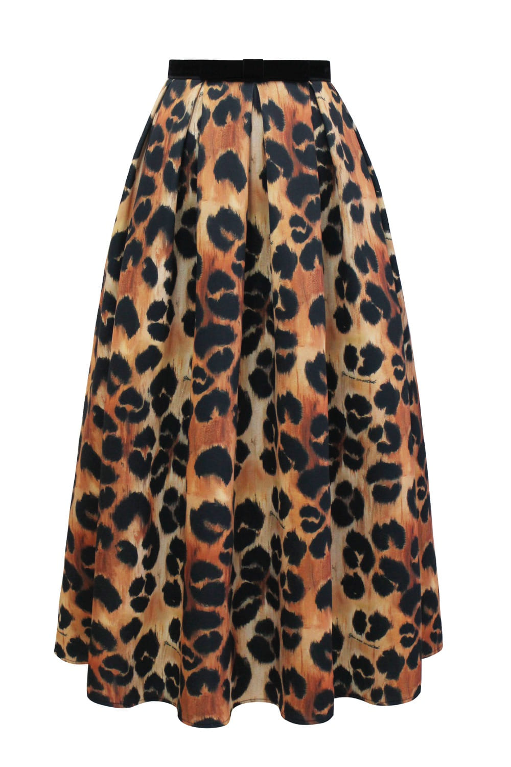 Pleated long skirt (Leopard love)