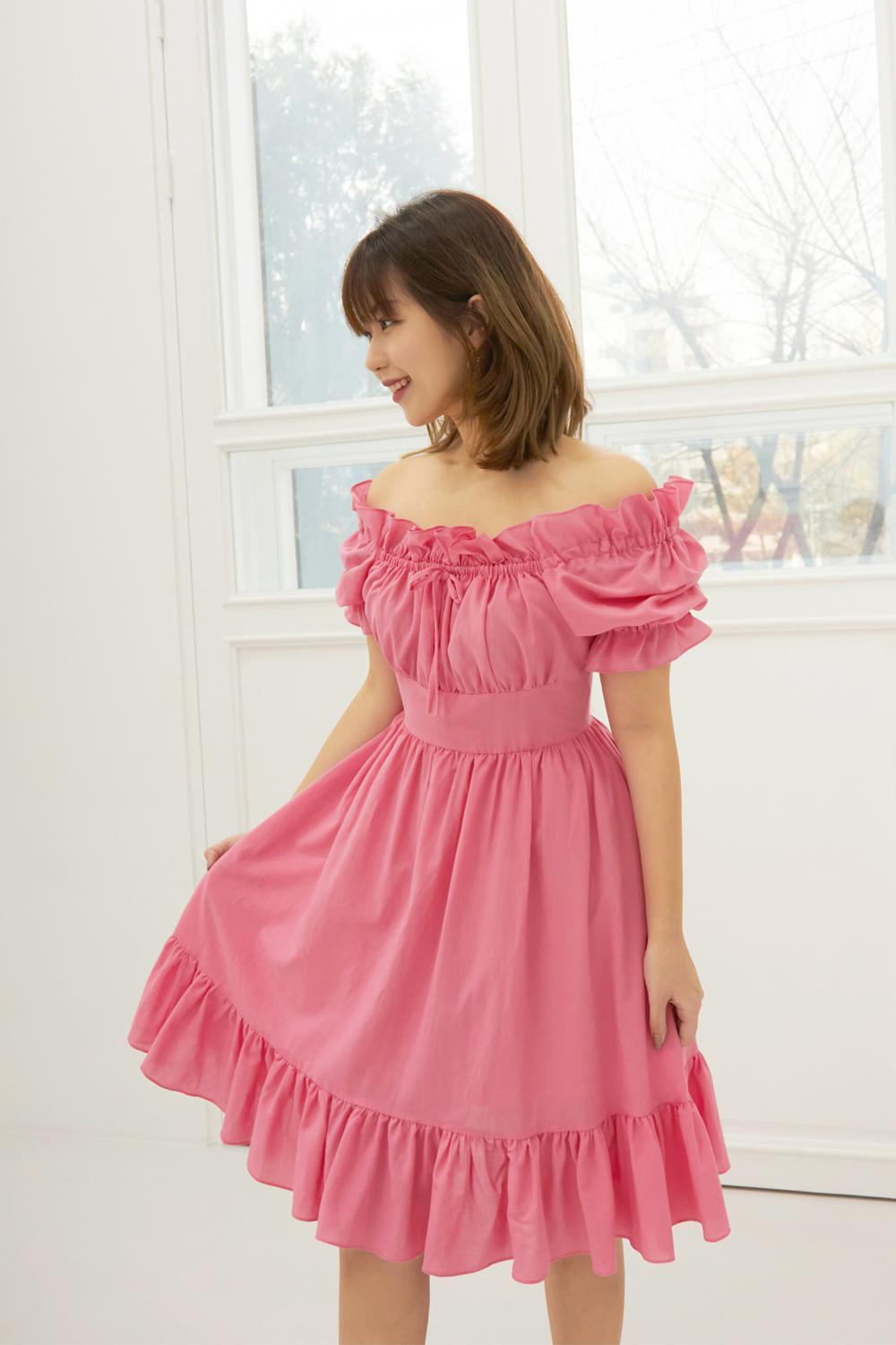 Blossom volume dress (Pink)