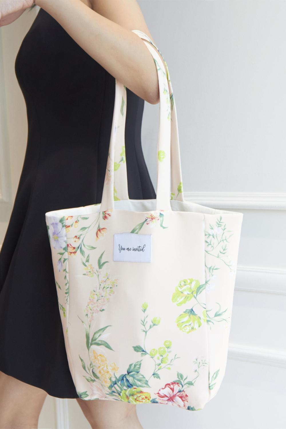 Flower party daily bag (Peach beige)