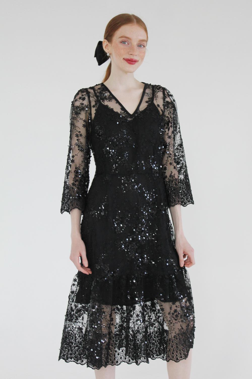 Twilight sequin dress (Black)