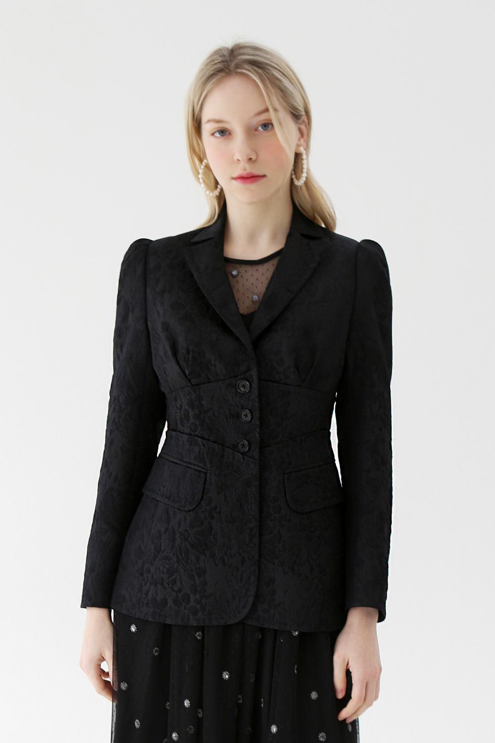 [Order Made] Define silhouette jacket (Jacquard Black)