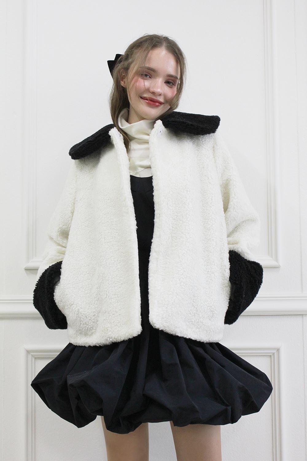 Wool coloration jacket (Ivory)