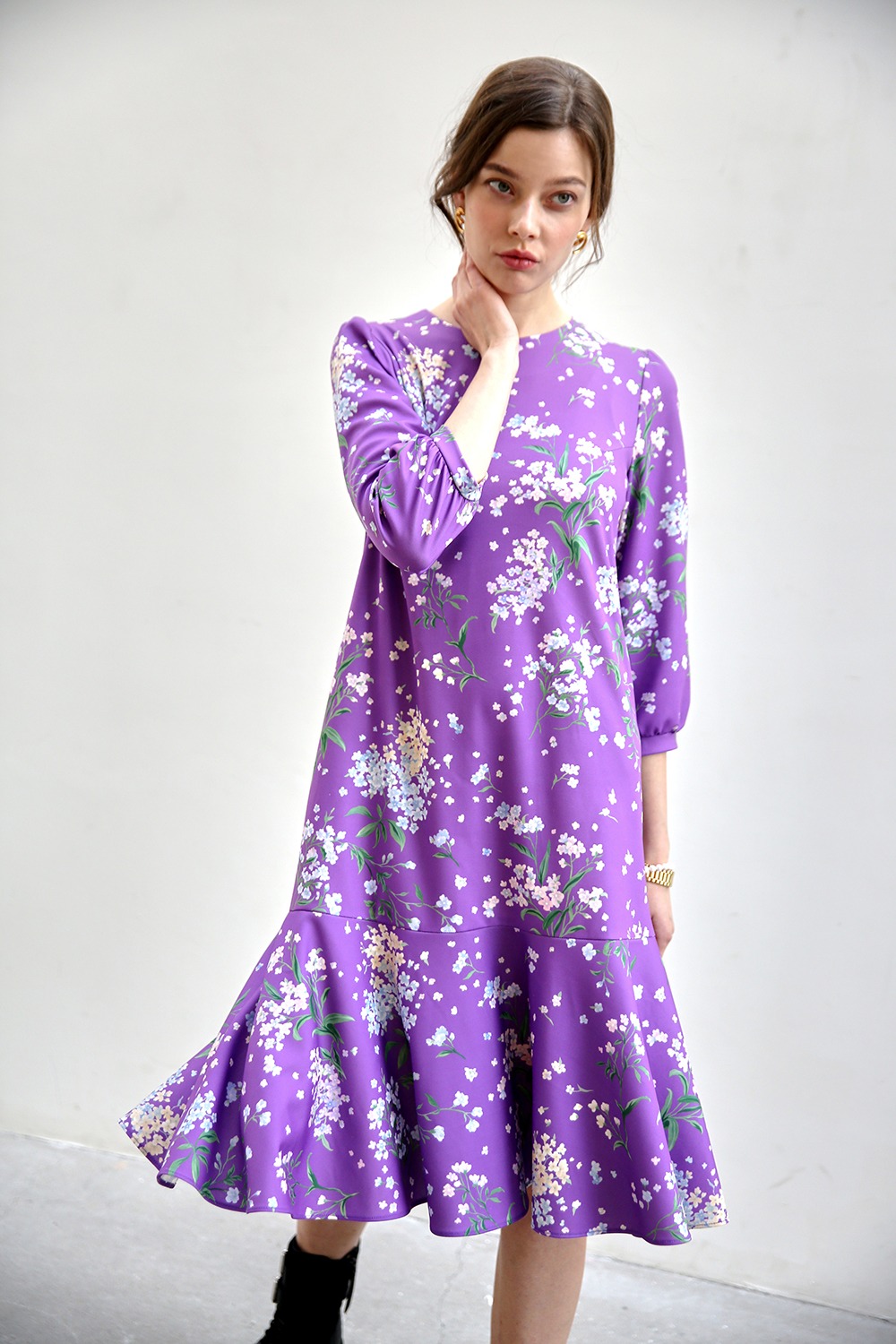 Essential flare dress (Purple)