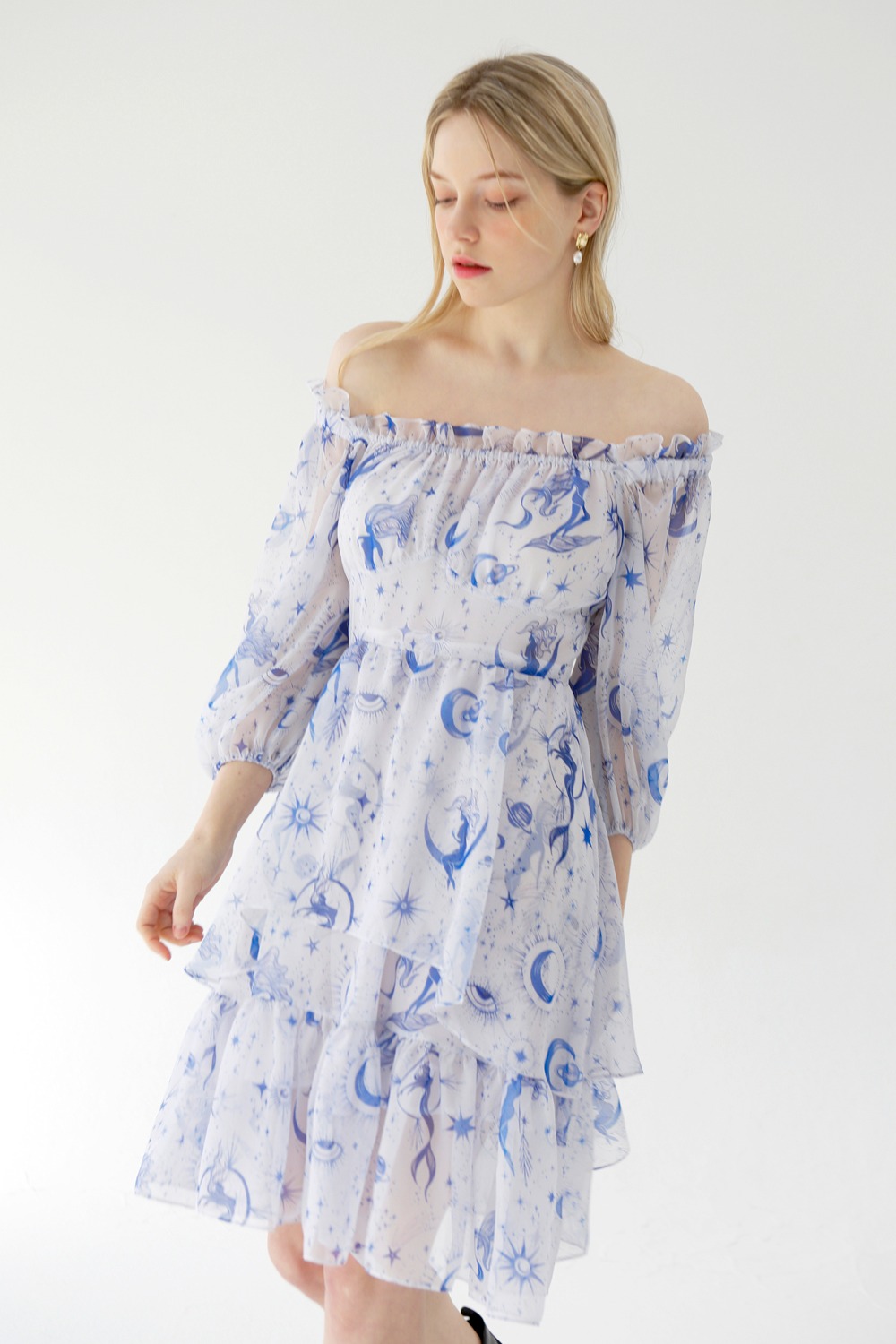 [오늘도착] Fairy dream shirring dress (White)