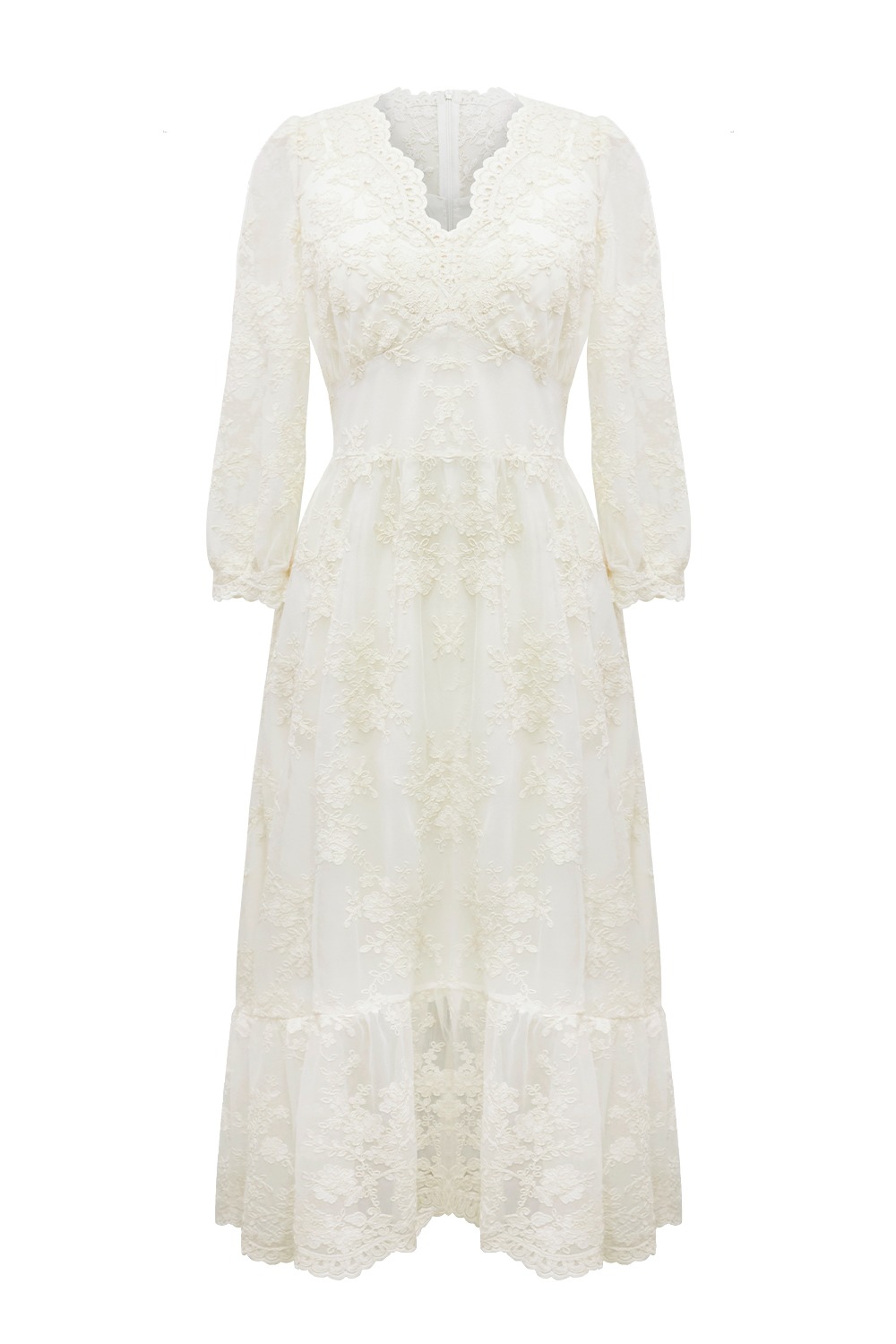 New bloom lace dress (Ivory)