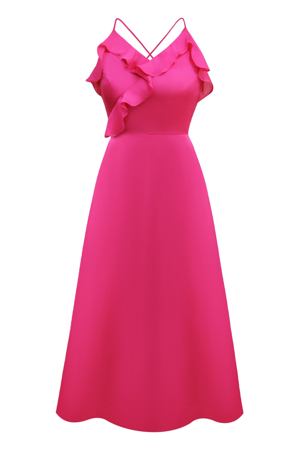 Alexis silky slip dress (Hot pink)