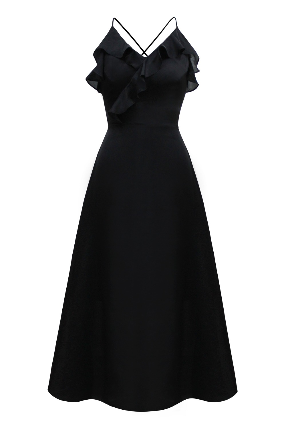 Alexis silky slip dress (Black)